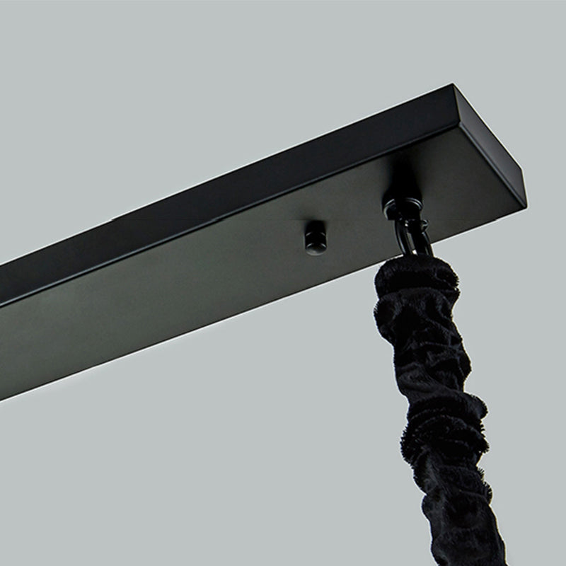 Rectangle Shaded 6 Lights Kitchen Island Lighting Statement Design for Living Room