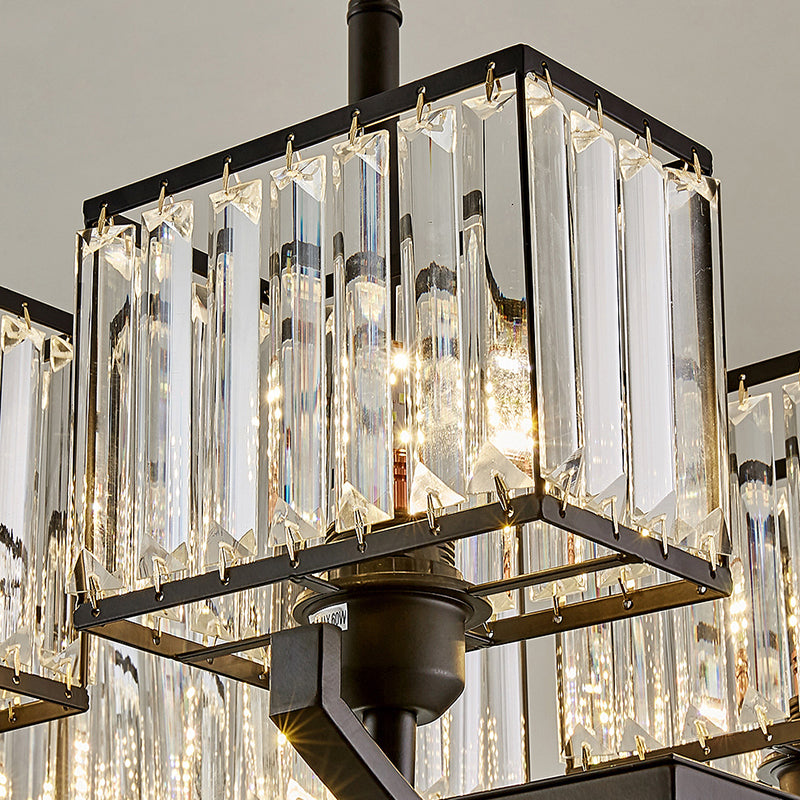 Rectangle Shaded 6 Lights Kitchen Island Lighting Statement Design for Living Room