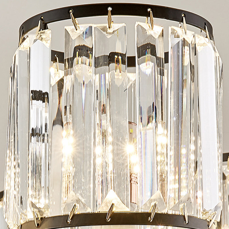 Modern Cylinder Glass 6-light Kitchen Island Lighting Simple Pendant Ceiling Lights