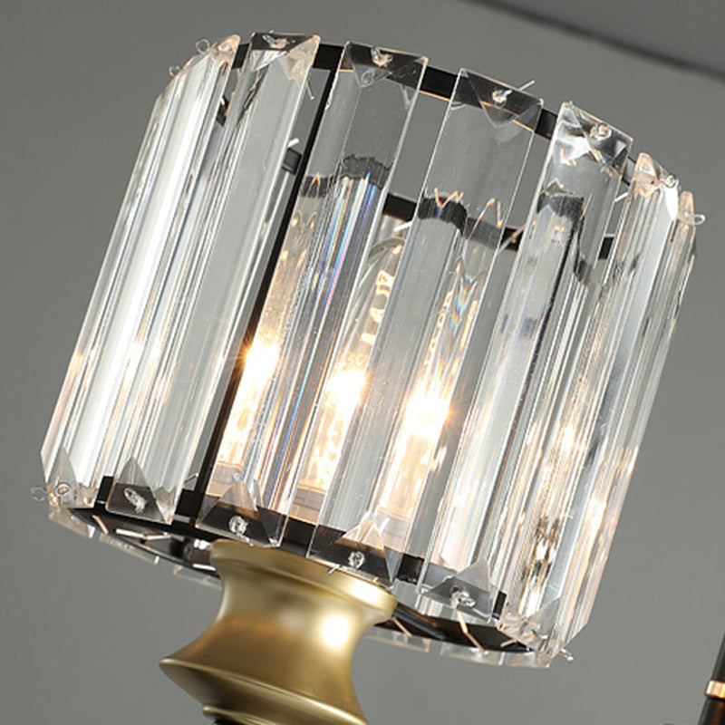 Dark Black 3-light Kitchen Island Lighting Crystal Geometric Shaded for Bedroom