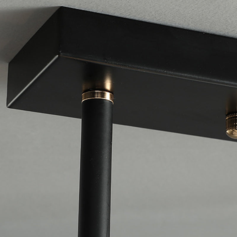 Dark Black 3-light Kitchen Island Lighting Crystal Geometric Shaded for Bedroom