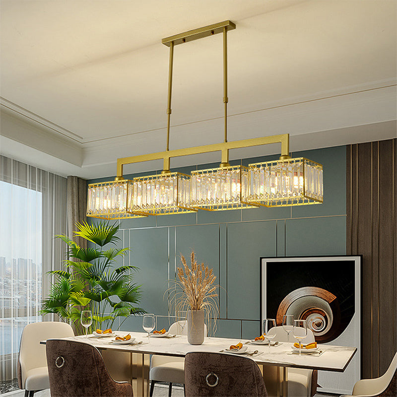Modern Black/Golden Kitchen Island Lighting Rectangle Pendant Ceiling Lights