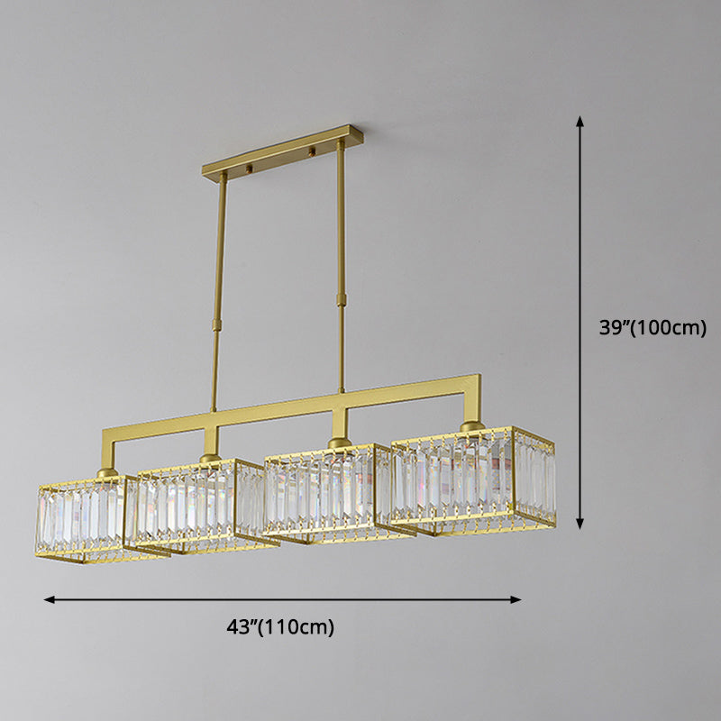 Modern Black/Golden Kitchen Island Lighting Rectangle Pendant Ceiling Lights