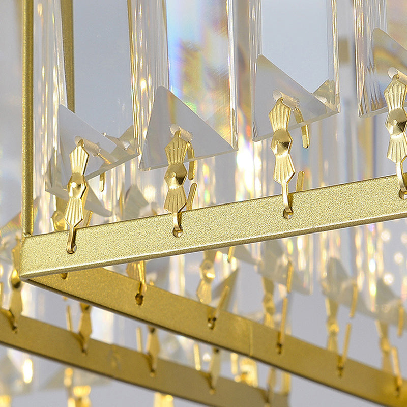 Luces modernas de techo colgante de iluminación de la isla negra/dorada