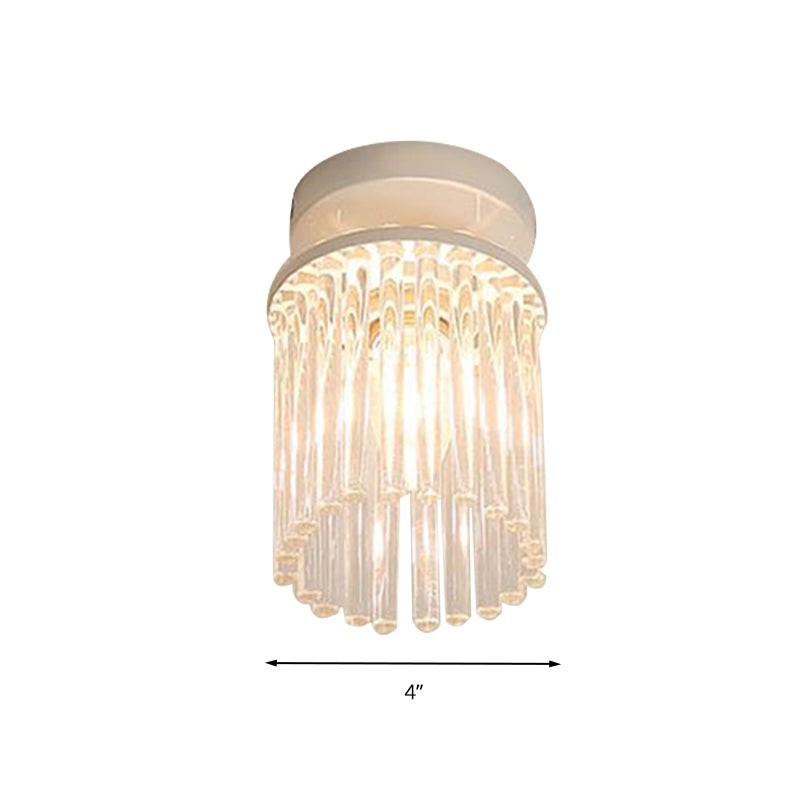 Lámpara de techo con varilla de cristal, montaje empotrado, pétalo/cilindro blanco, moderna, 1/3/5 luces