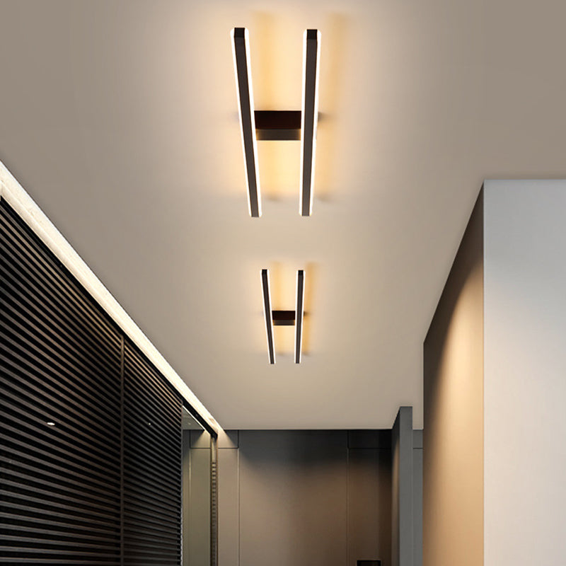Lignes parallèles LED encastré simplicité acrylique Ultra-mince couloir éclairage monté au plafond