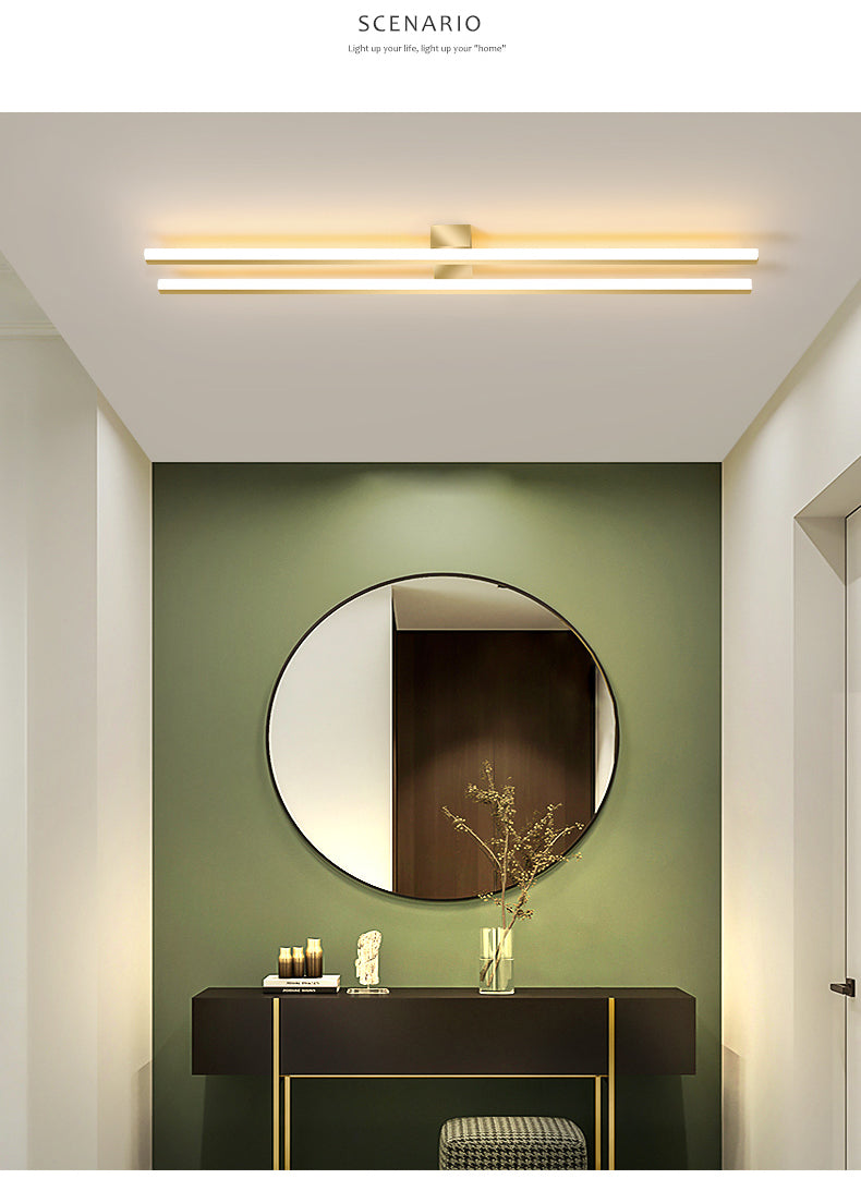 Lignes parallèles LED encastré simplicité acrylique Ultra-mince couloir éclairage monté au plafond