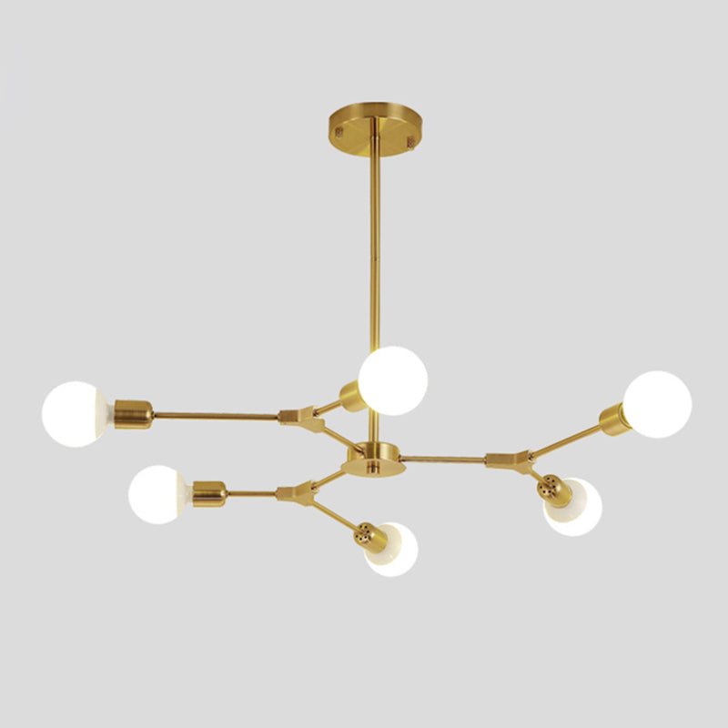 Modern Minimalist Style Branch Chandelier Lighting Fixtures Metal Chandelier for Living Room