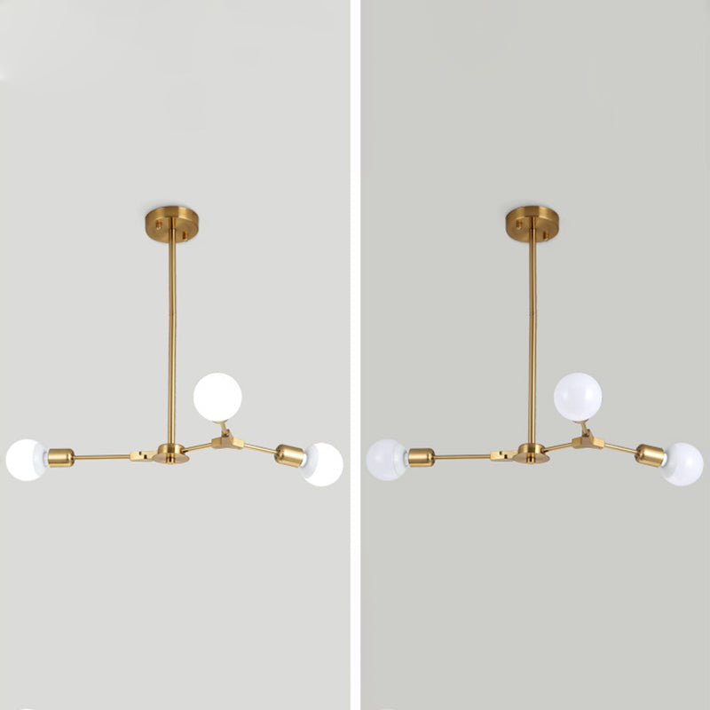Modern Minimalist Style Branch Chandelier Lighting Fixtures Metal Chandelier for Living Room