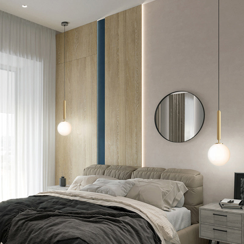 Bolvormig glazen plafond hanglamp moderne minimalistische 1 lichthangende lamp voor woonkamer