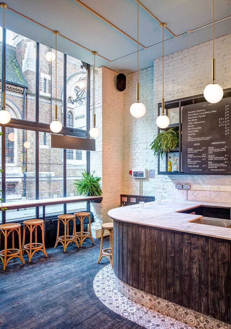 Bolvormig glazen plafond hanglamp moderne minimalistische 1 lichthangende lamp voor woonkamer