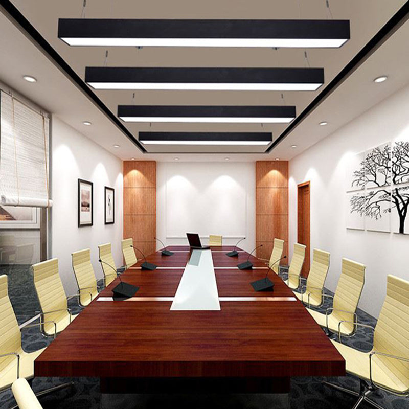 Modern Rectangle Pendant Lighting Fixture Metal Hanging Lamps