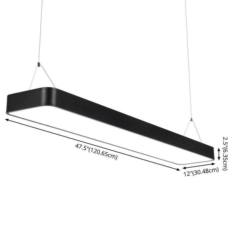 Modern Rectangle Pendant Lighting Fixture Metal Hanging Lamps