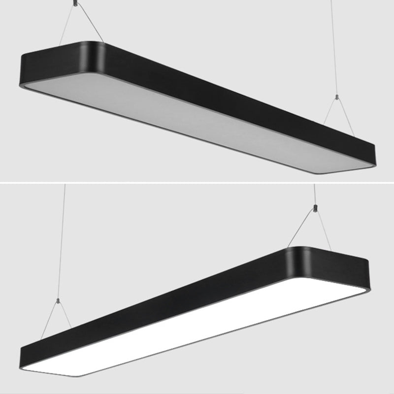 Modern Rectangle Pendant Lighting Fixture Metal Hanging Lamps