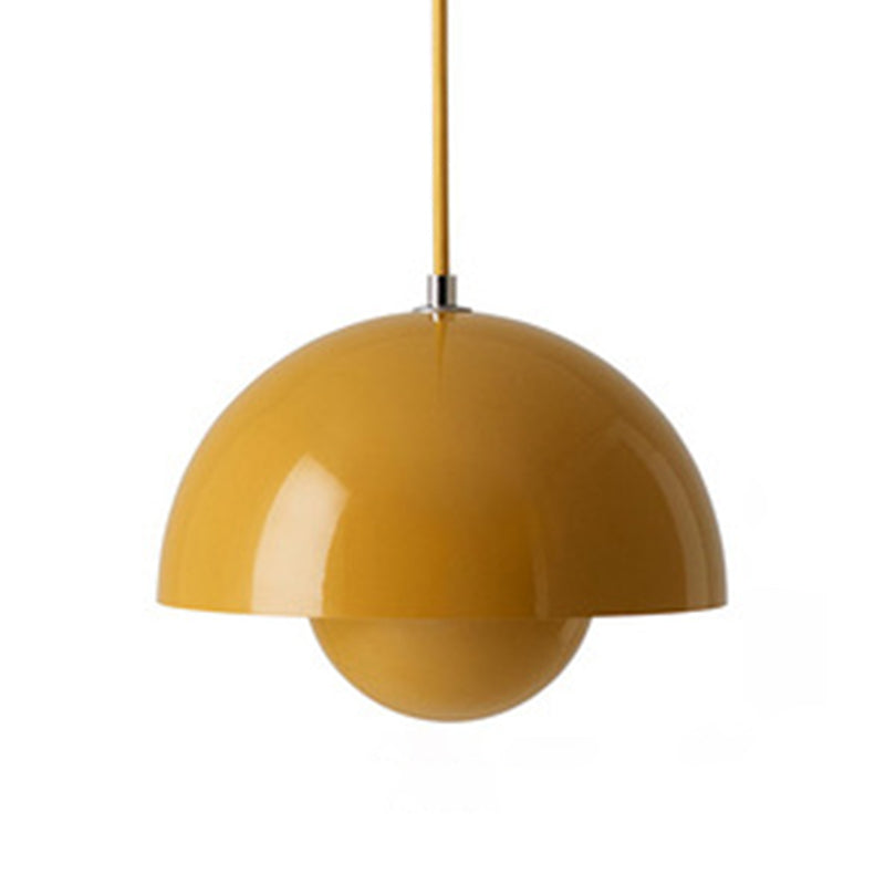 Modern Globe Pendant Ceiling Lights 1 Light Pendant with Stainless Steel Shade for Bedroom