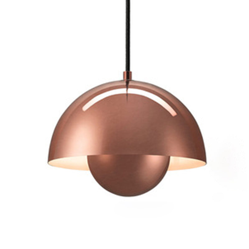 Modern Globe Pendant Ceiling Lights 1 Light Pendant with Stainless Steel Shade for Bedroom