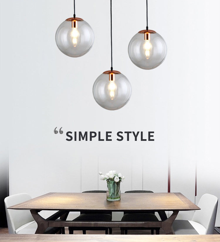 1 Light Spherical Pendant Lighting Modern simplicity Glass Pendant Ceiling Lights for Restaurant