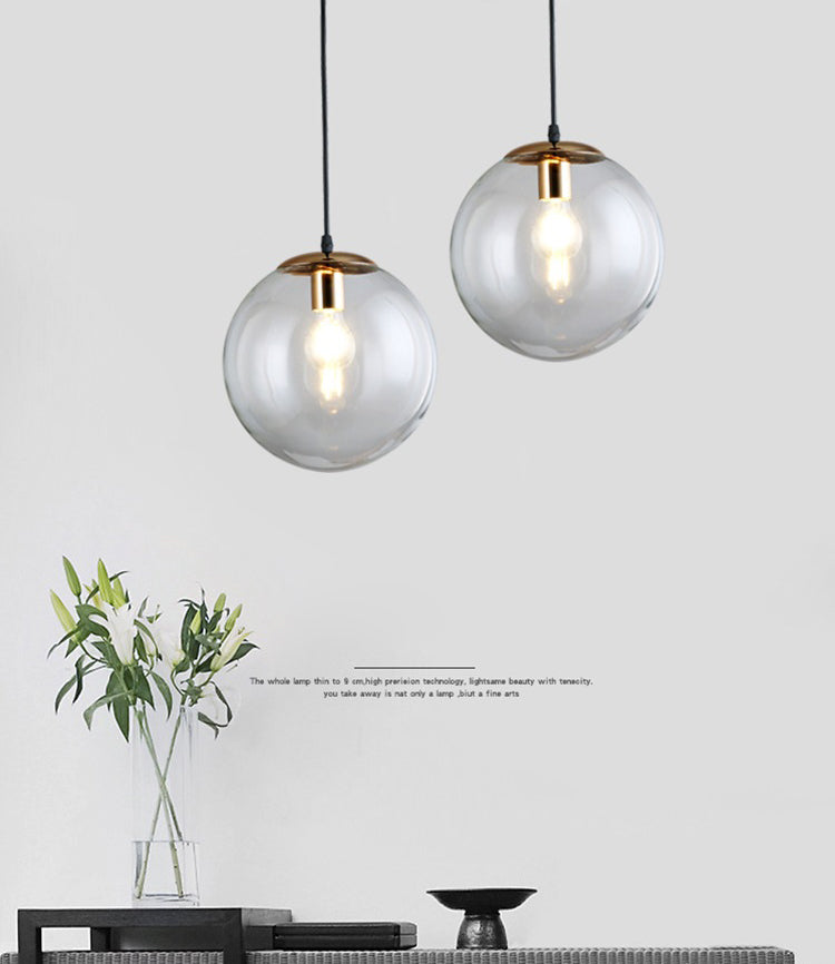 1 Light Spherical Pendant Lighting Modern simplicity Glass Pendant Ceiling Lights for Restaurant