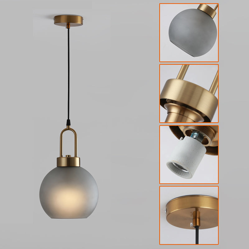 Modern Minimalist Gold Suspension Pendant Glass 1 Light Coffee Shop Hanging Ceiling Light