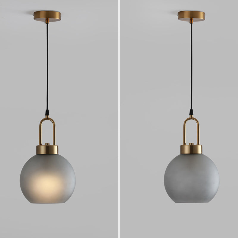 Modern Minimalist Gold Suspension Pendant Glass 1 Light Coffee Shop Hanging Ceiling Light