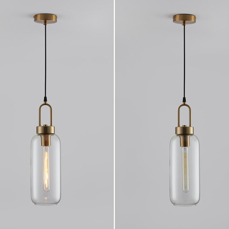 Modern Minimalist Gold Suspension Pendant Glass 1 Light Coffee Shop Hanging Ceiling Light