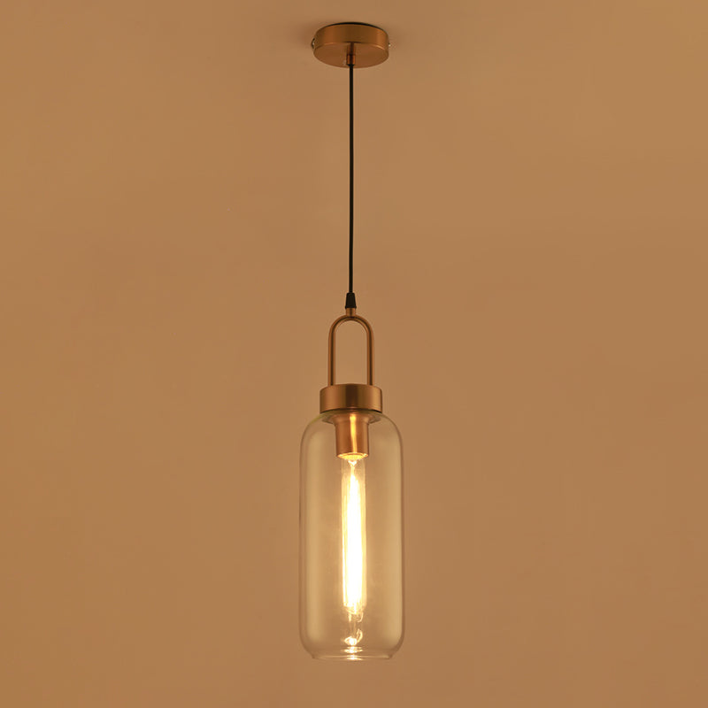 Modern Minimalist Gold Suspension Pendant Glass 1 Light Coffee Shop Hanging Ceiling Light