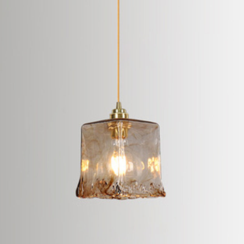 1 lumière géométrique léger pendentif moderne de verre simple de verre de verre pour le restaurant