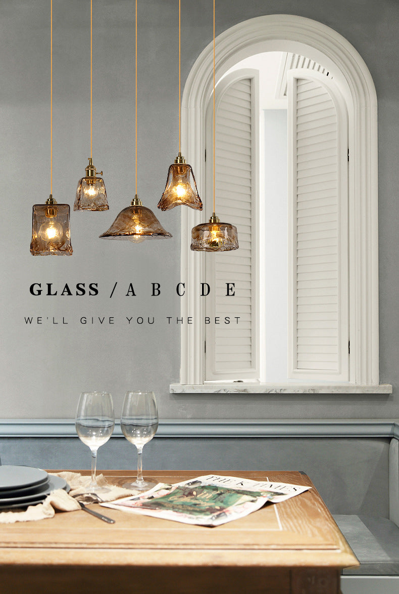 1 lumière géométrique léger pendentif moderne de verre simple de verre de verre pour le restaurant
