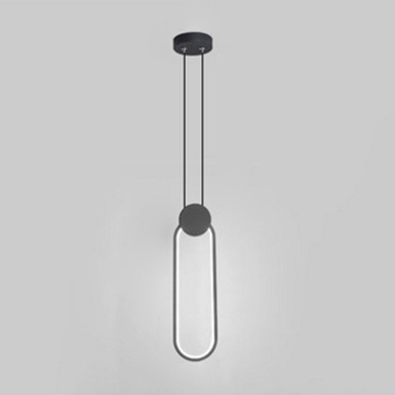 Modern Minimalist Style Cord Hung Hanging Pendant Lights Metal Pendant Light in Black Finish