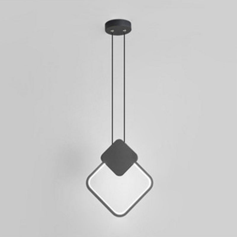 Modern Minimalist Style Cord Hung Hanging Pendant Lights Metal Pendant Light in Black Finish