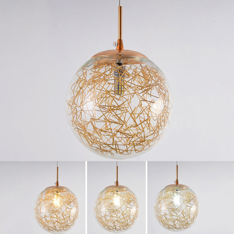 Globe Multi Light Pendant Mid-Century Modern Creativity Glass Hanging Pendant Lights for Duplex Stairs
