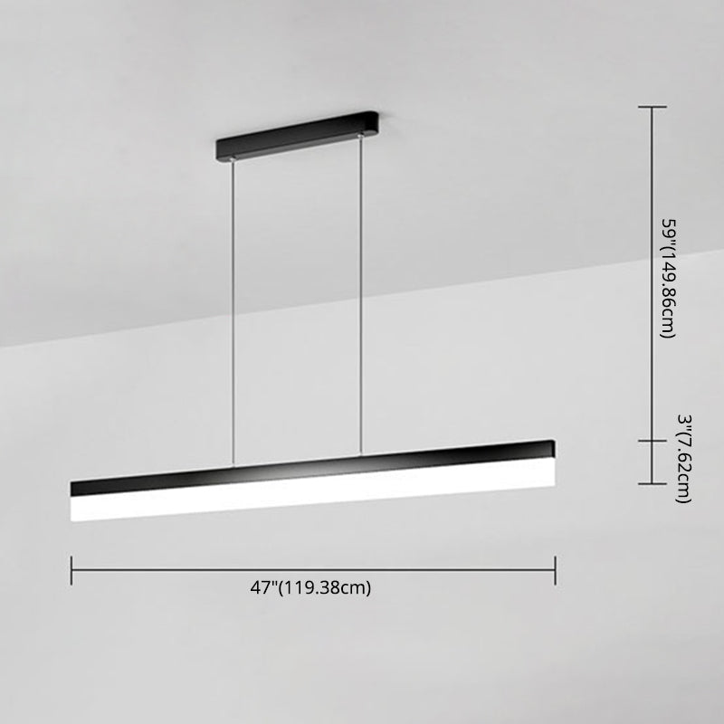 Modern Minimalist Style Linear Pendant Lighting Fixture Acrylic Hanging Lamps for Living Room