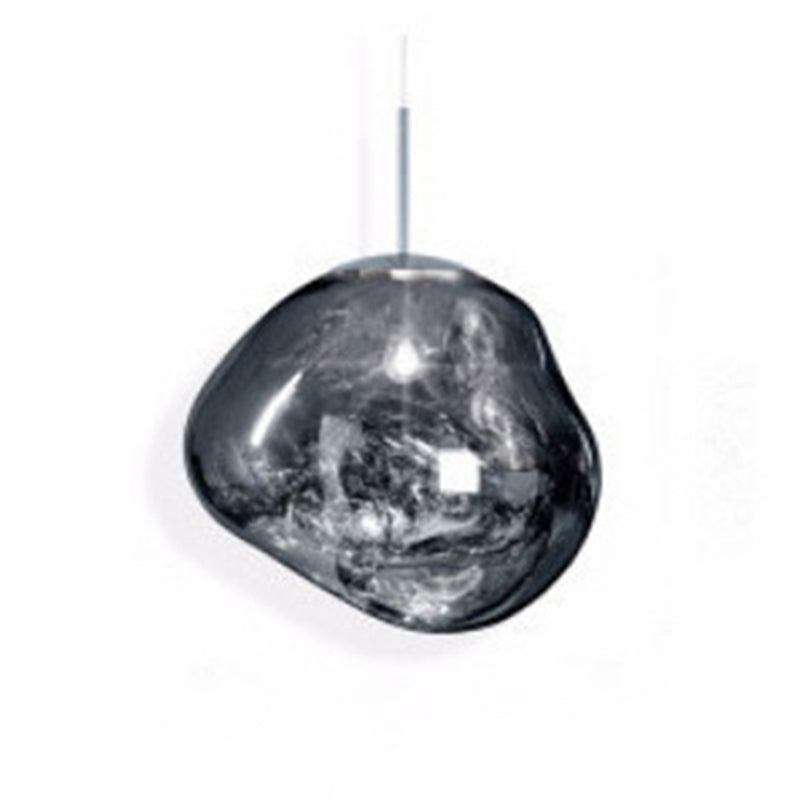 1 Light Rock Ceiling Light Modern Simple Dimpled Blown Glass Ceiling Fixture for Restaurant