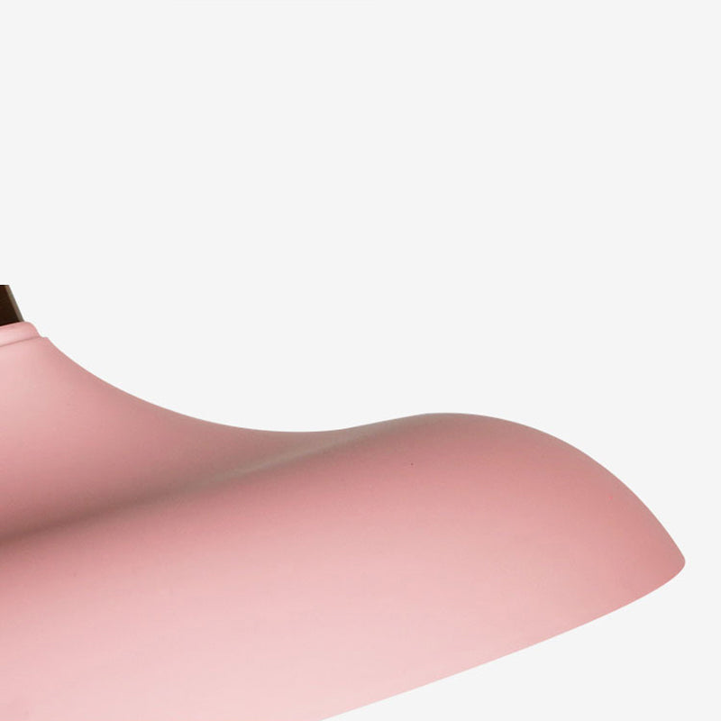 Macarons Industrial Barn Shade Pendant Light Metal 1-Light Restaurant Pendant Lighting with Wooden Top