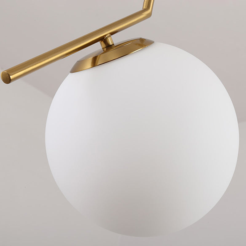 Round Hanging Pendant Lights Modern Simple White Glass Pendant Ceiling Lights for Restaurant