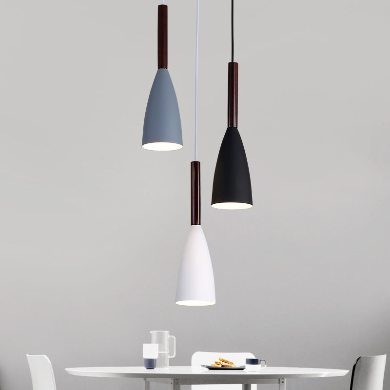 Metal Tapered Hanging Light Nordic Modern Style 1 Light Restaurant Ceiling Pendant Lamp