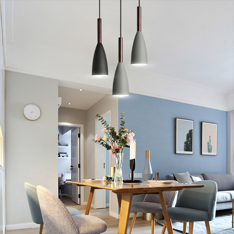 Metal Tapered Hanging Light Nordic Modern Style 1 Light Restaurant Ceiling Pendant Lamp