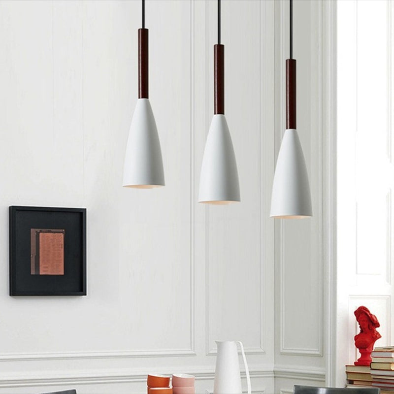 Metal Tapered Hanging Light Nordic Modern Style 1 Light Restaurant Ceiling Pendant Lamp