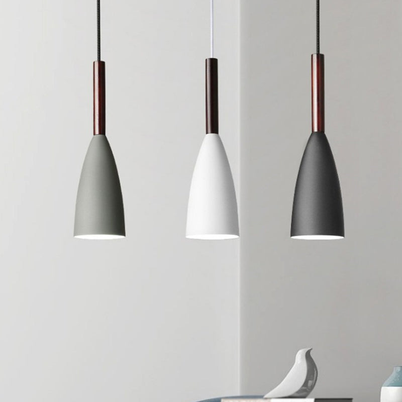 Metal Tapered Hanging Light Nordic Modern Style 1 Light Restaurant Ceiling Pendant Lamp