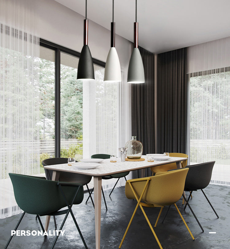 Metal Tapered Hanging Light Nordic Modern Style 1 Light Restaurant Ceiling Pendant Lamp