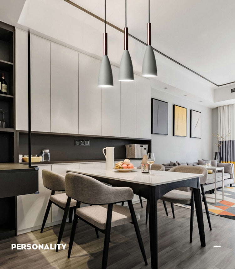 Metal Tapered Hanging Light Nordic Modern Style 1 Light Restaurant Ceiling Pendant Lamp