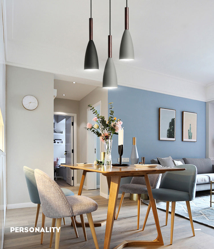 Metal Tapered Hanging Light Nordic Modern Style 1 Light Restaurant Ceiling Pendant Lamp