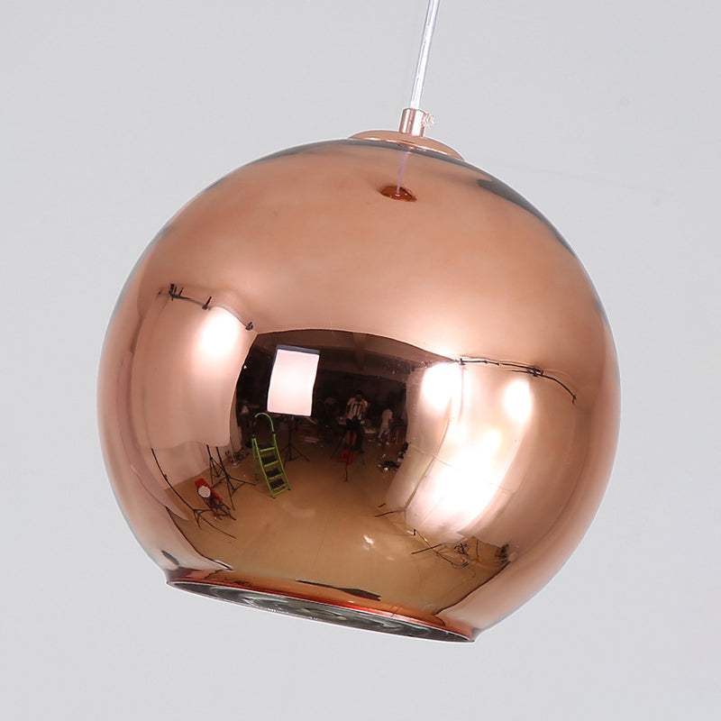1 leichte Ballhängeleuchte postmoderne Spiegelglas Deckenleuchte für das Restaurant
