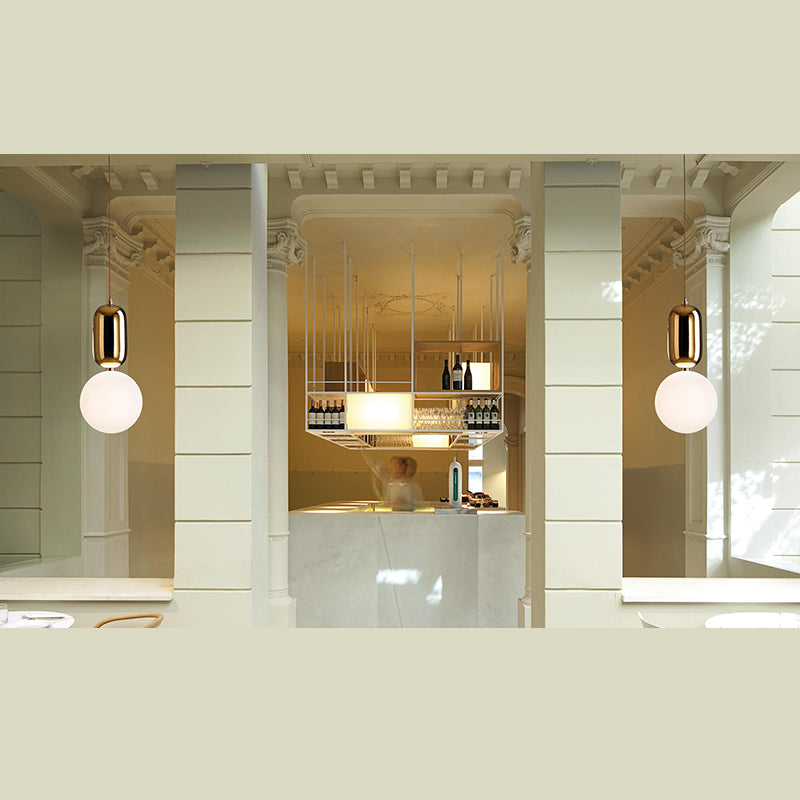 Lampada a sospensione minimalista a sospensione soggiorno con tonalità in vetro a sfera