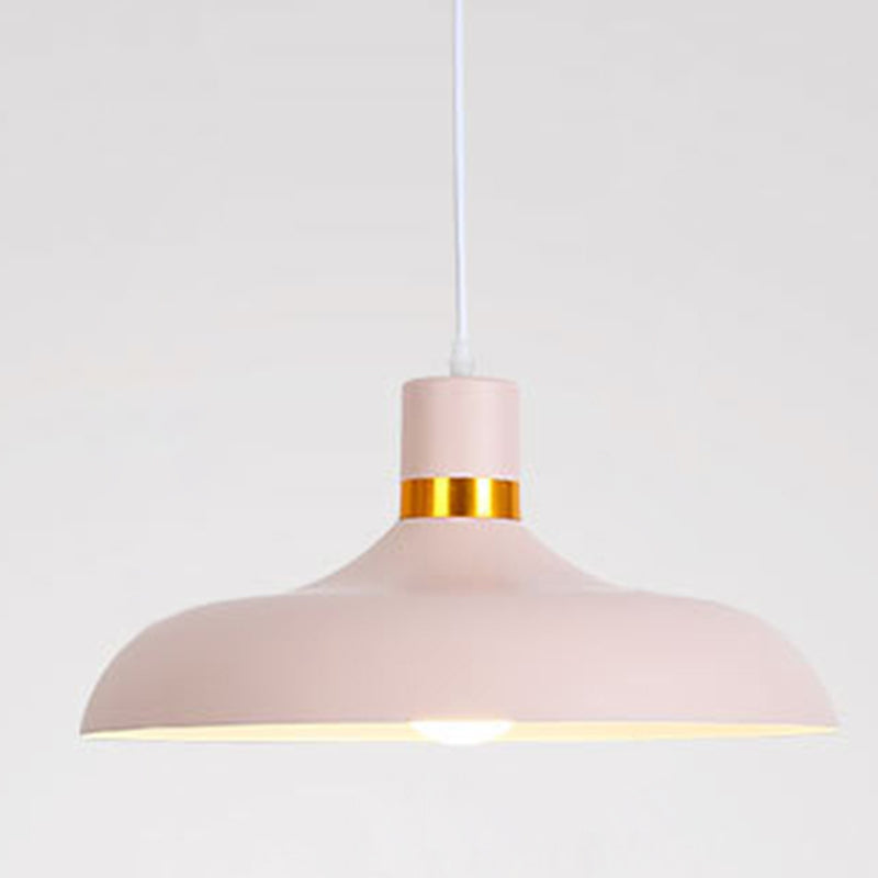 Shaded Metal Ceiling Pendant Lamp Macaron Style Down Lighting Pendant for Dinning Room