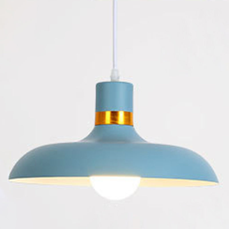 Shaded Metal Ceiling Pendant Lamp Macaron Style Down Lighting Pendant for Dinning Room