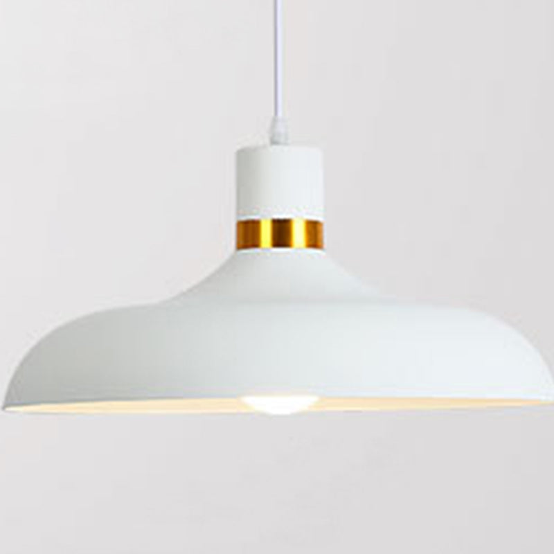 Shaded Metal Ceiling Pendant Lamp Macaron Style Down Lighting Pendant for Dinning Room