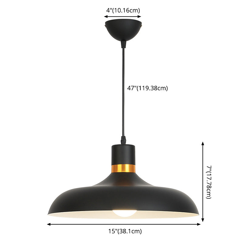 Shaded Metal Ceiling Pendant Lamp Macaron Style Down Lighting Pendant for Dinning Room