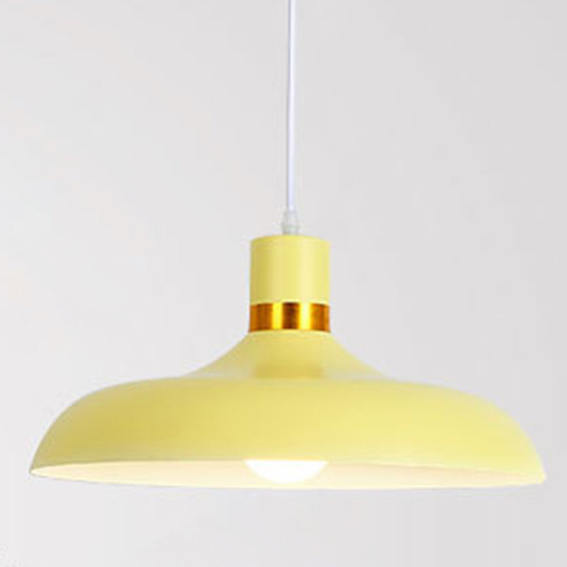 Shaded Metal Ceiling Pendant Lamp Macaron Style Down Lighting Pendant for Dinning Room