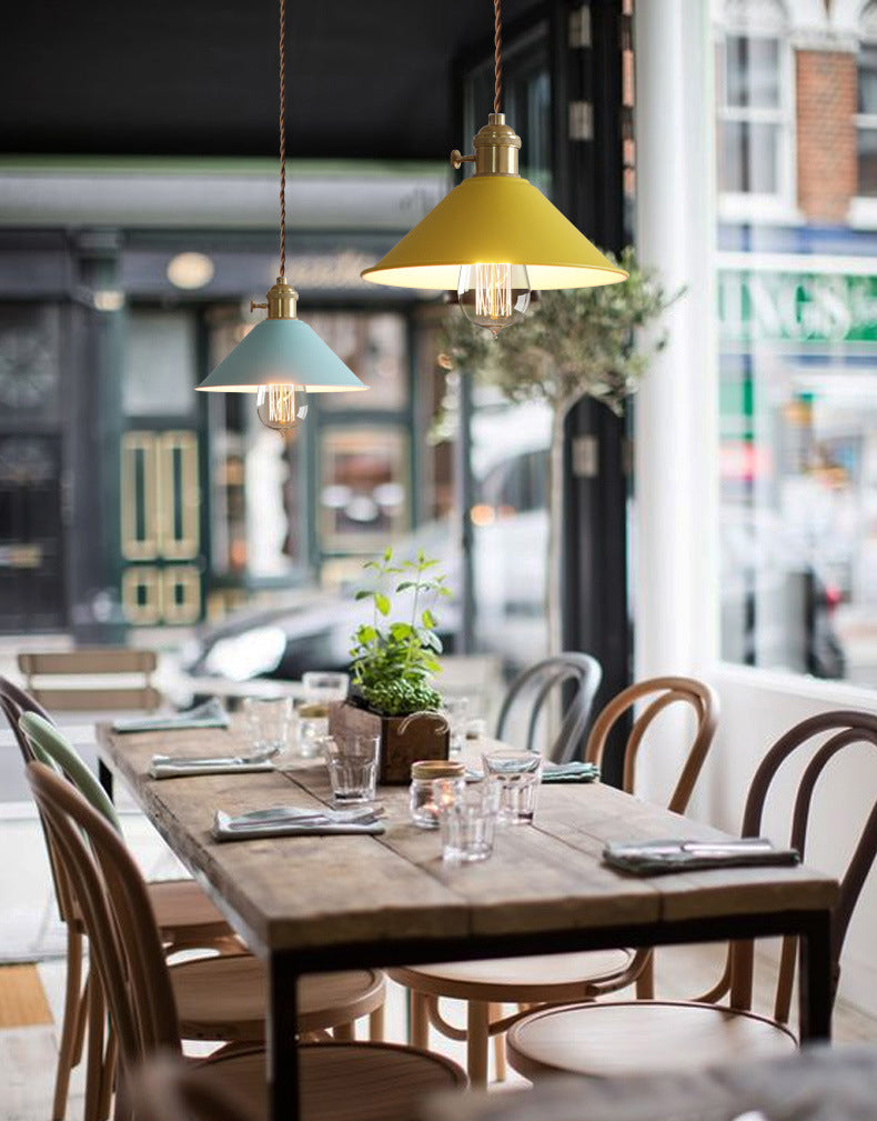 Cône suspendu pendant lumière simplicité metal metal suspendu luminaire pour restaurant